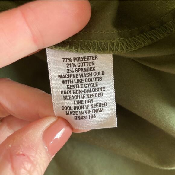 Kim Rogers Olive Green Pullover Blouse, Size L - Picture 5 of 5